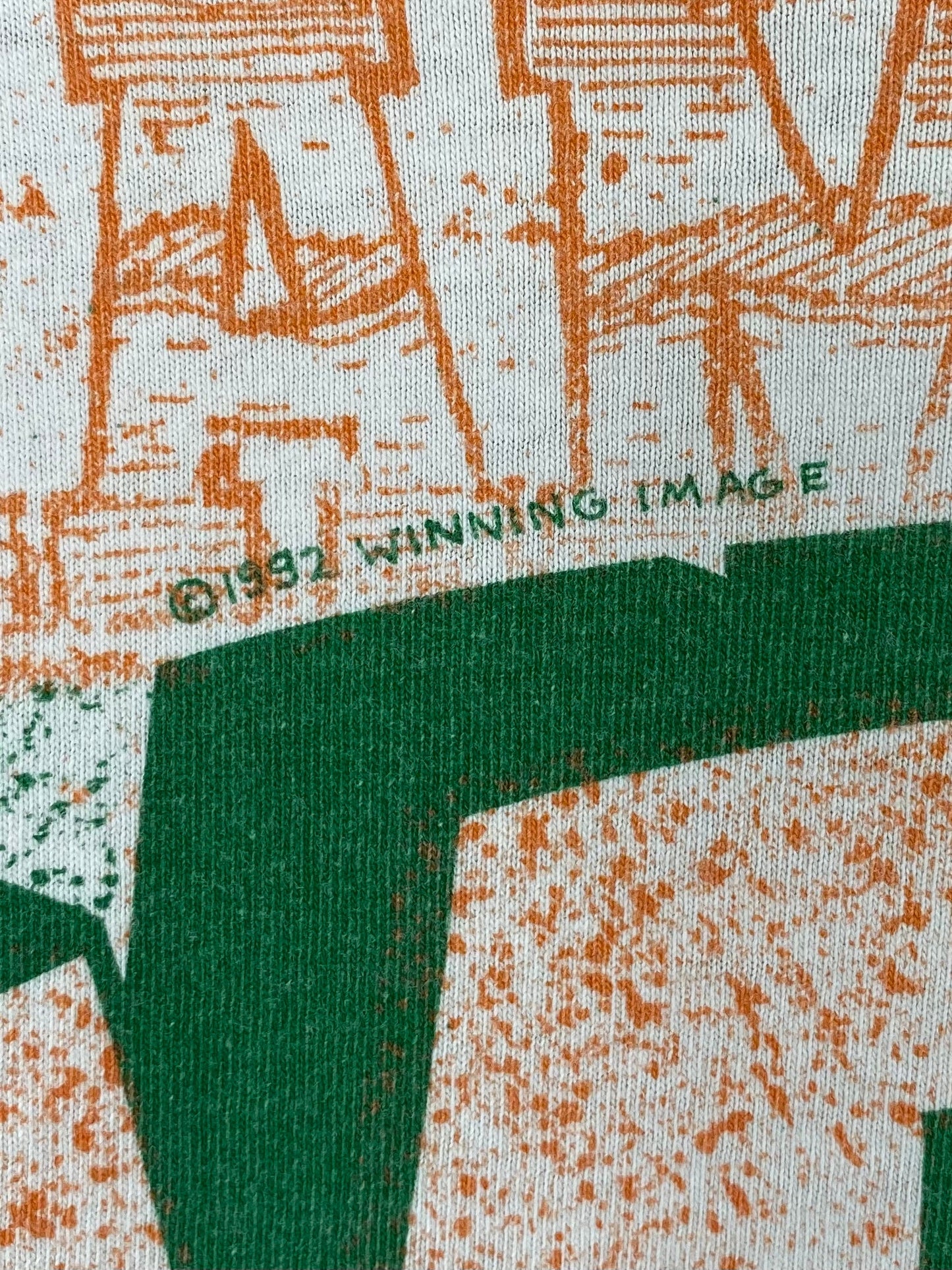 1992 MIAMI HURRICANES All Over Print Size XL Vintage T-shirt / K8184