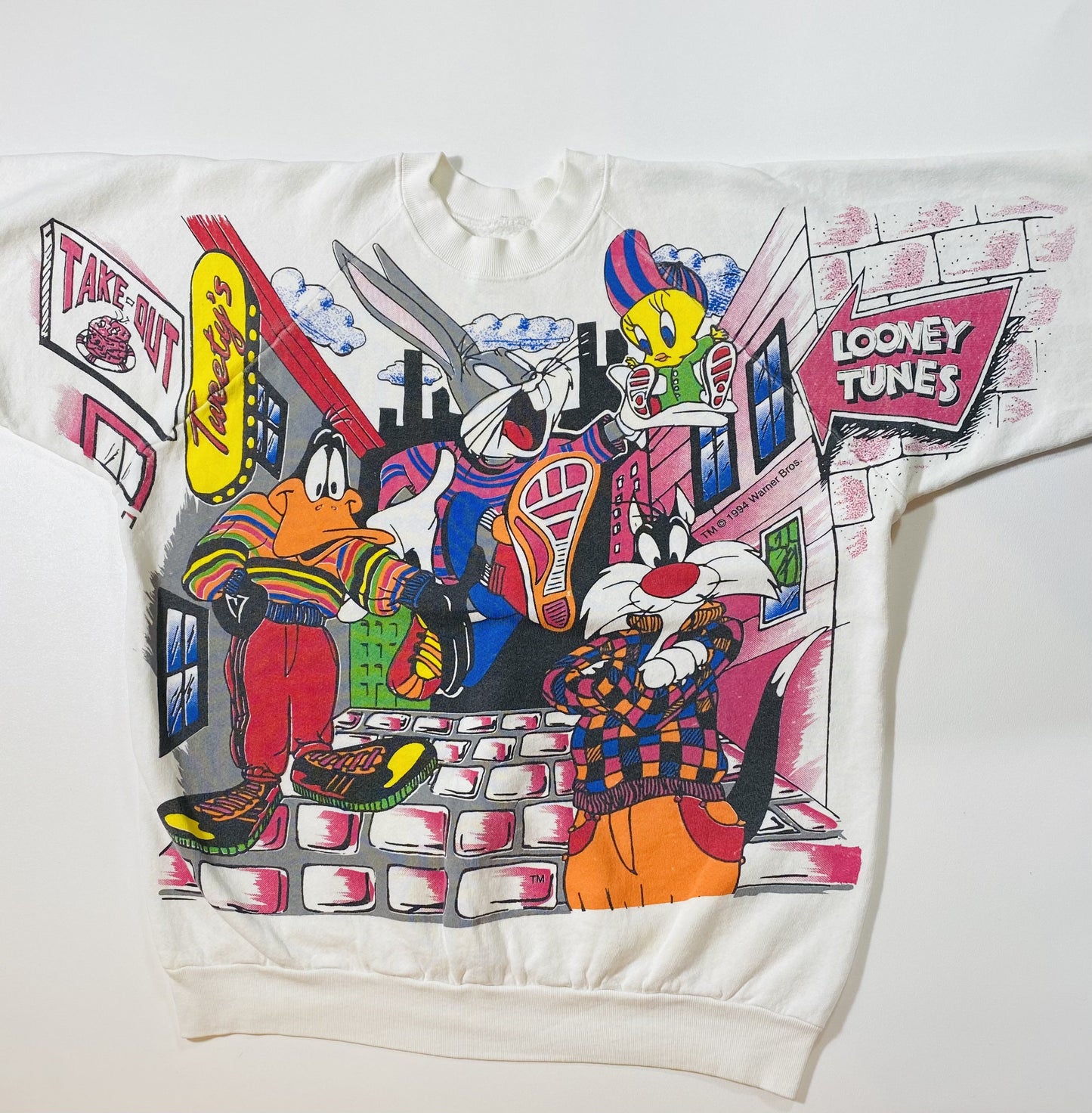 1994 WARNER BROS. LOONEY TUNES Size No Tag (Approx. L) Vintage Sweat-shirt/ K5741