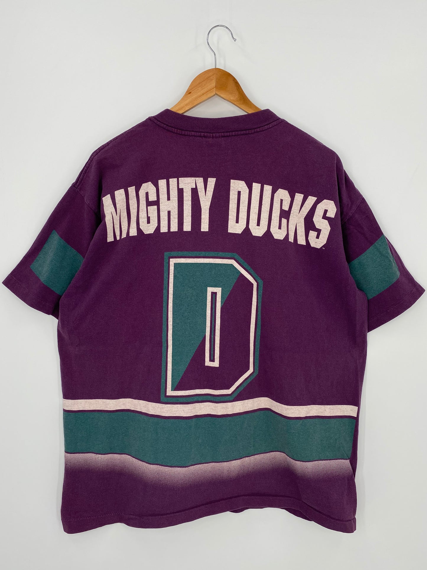 90’s MIGHTY DUCKS Made in USA Size L Vintage NHL T-Shirt / K974