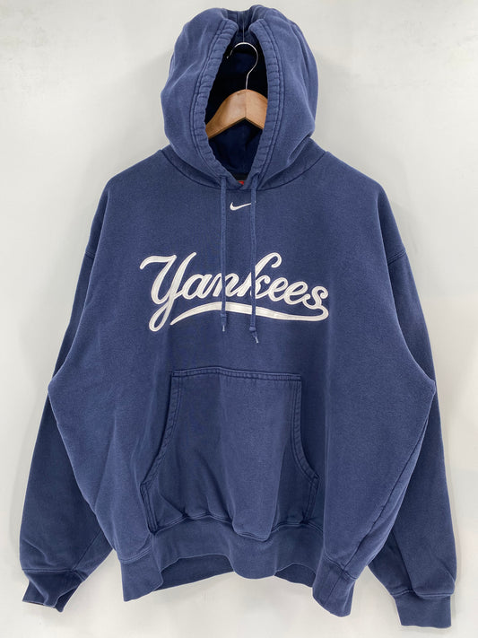 00’ NIKE YANKEES Size L MLB Hoodie Sweat-Shirt / K3558