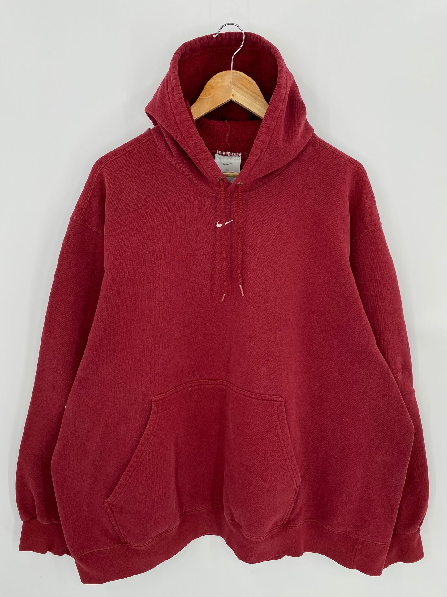 90’s NIKE Center Swoosh Damaged Size XXL Vintage Hoodie Sweat-shirt / 7055