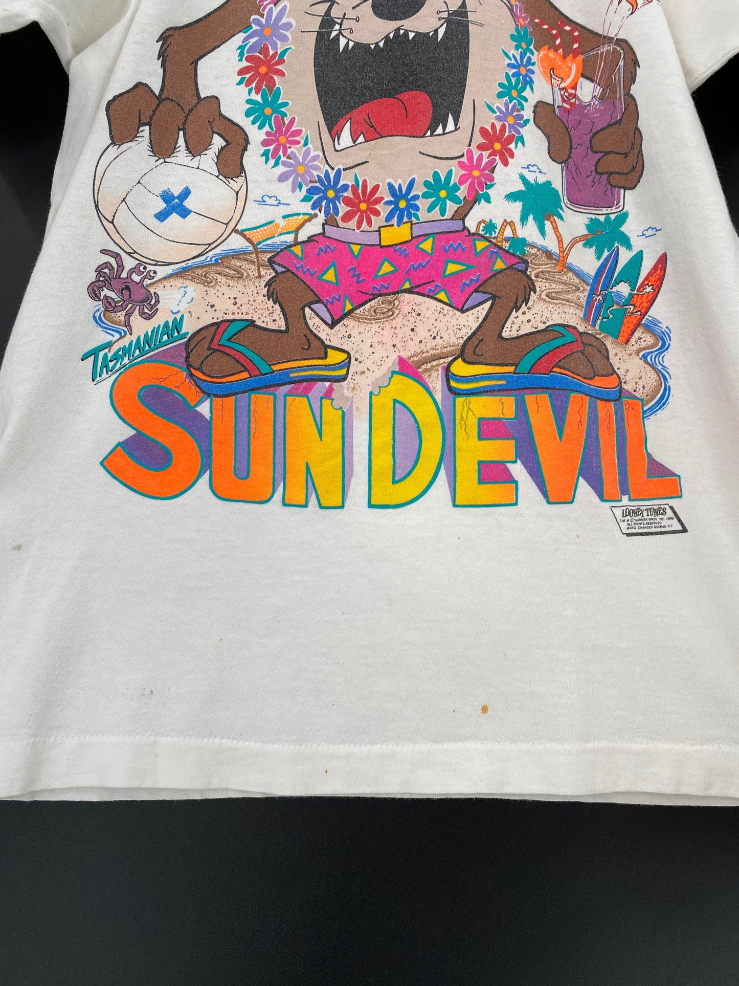 1988 LOONEY TUNES TAZ Made in USA Size M Vintage T-shirt / K7065
