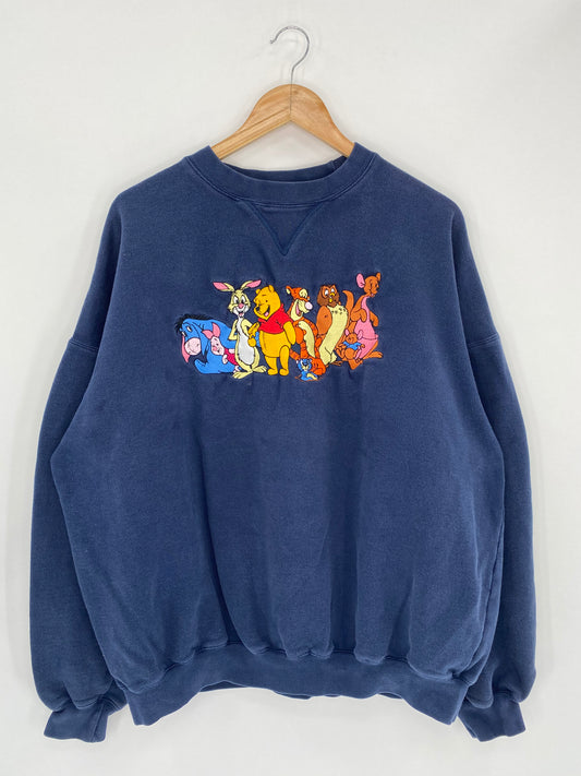 00’ Disney Pooh Size Approx.XL-XXL Vintage Sweat-Shirt / 5348