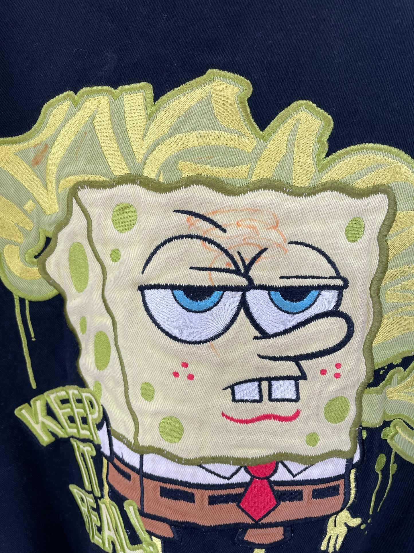 Vintage SPONGEBOB SQUAREPANTS Size XL Racing Jacket / k2370