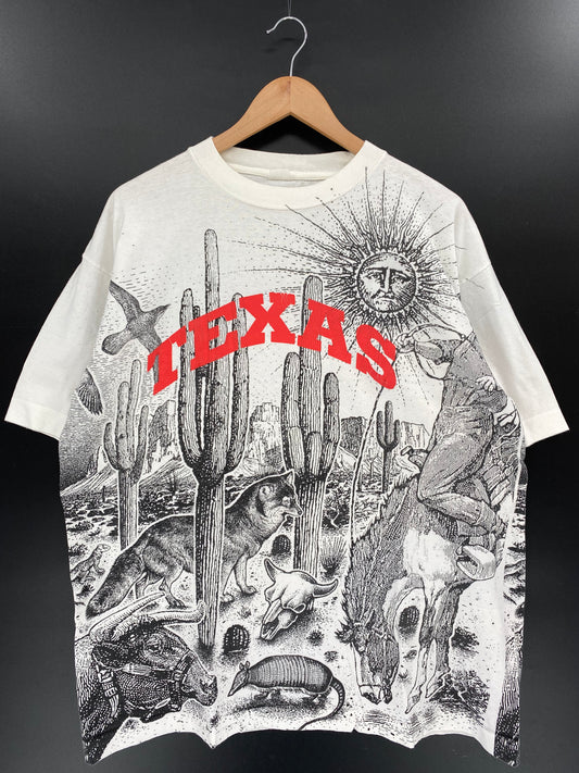 90’s TEXAS Size No tag(Approx.XXL) Vintage T-Shirts / K3844