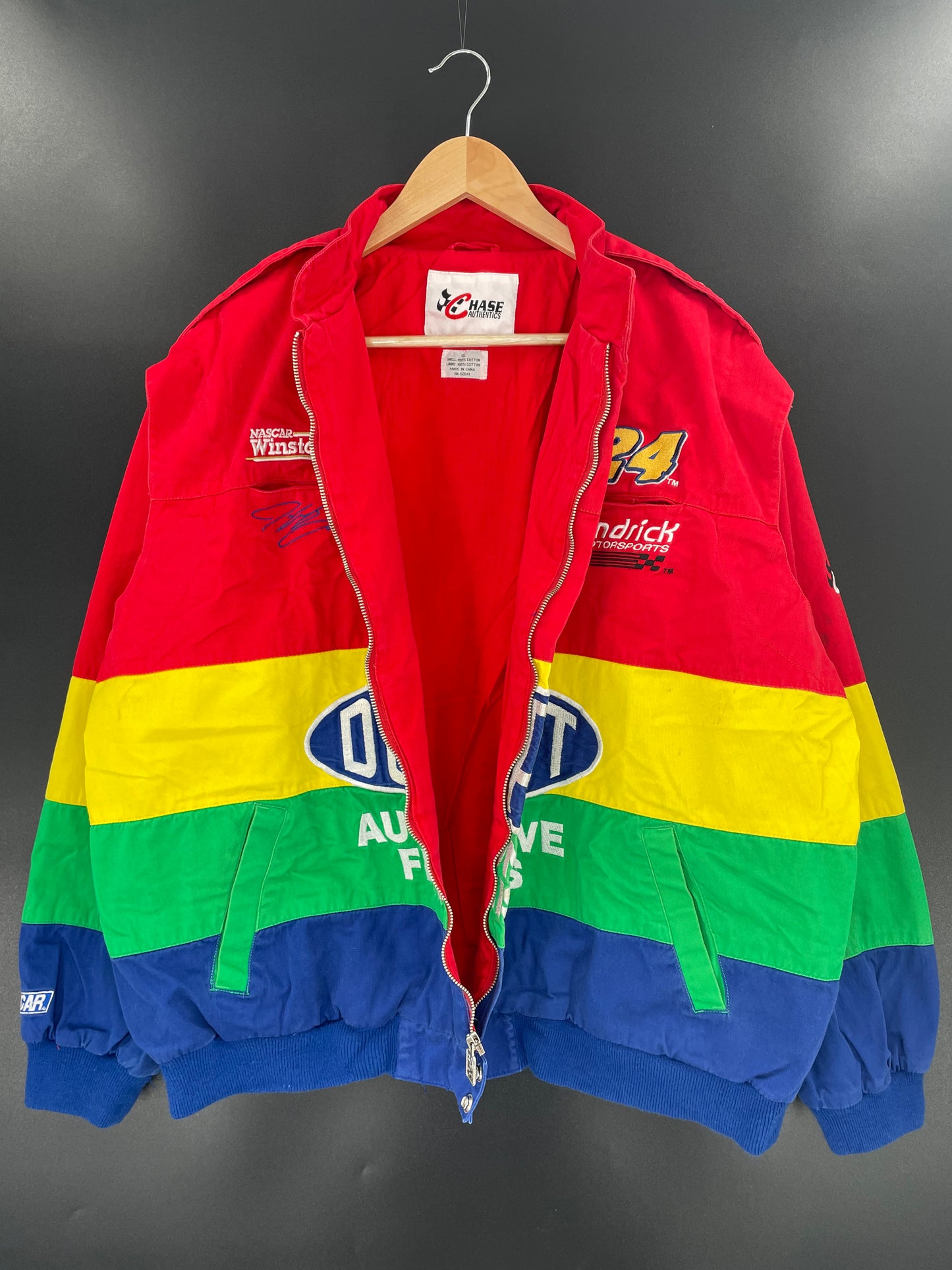 Vintage DUPONT AUTOMOTIVE JEFF GORDON Size XL Racing Jacket / k2375