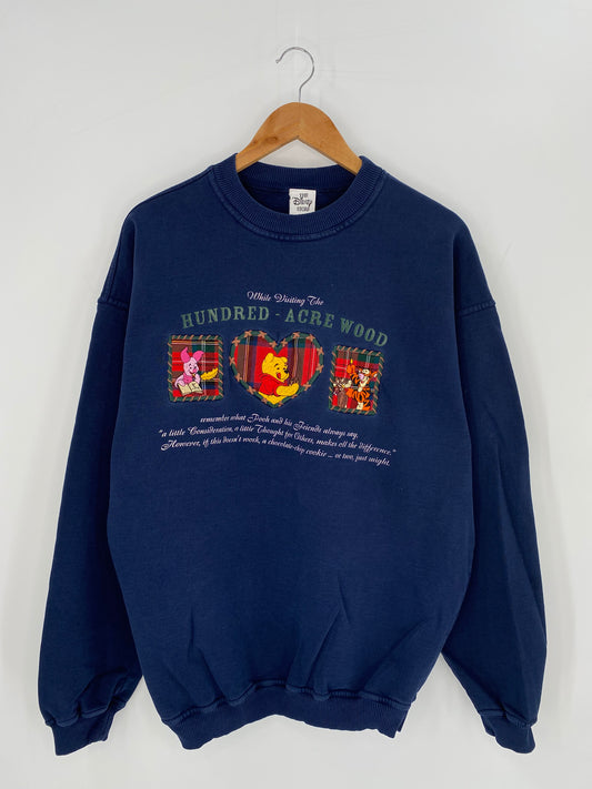 00’ DISNEY POOH HUNDRED-ACRE WOOD Size XL Vintage Sweat-shirt / 9423