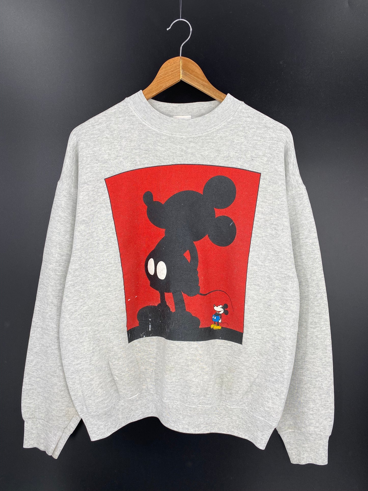 90’s DISNEY MICKEY Size No Tag (Approx. L) Vintage Sweat-shirt / E284