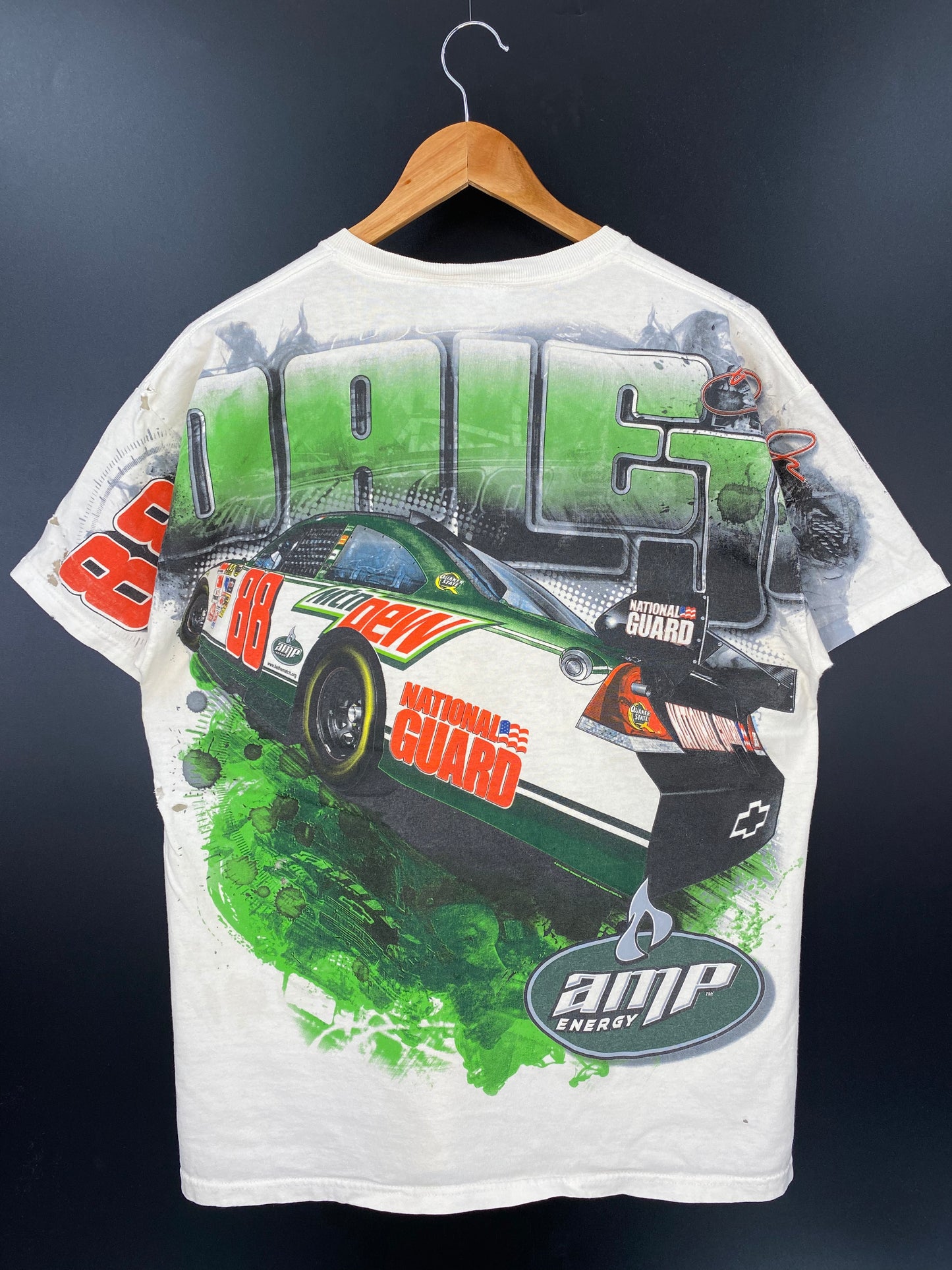 VINTAGE DALE JR. No tag (Approx. Size XL) Racing T-Shirt / K2625