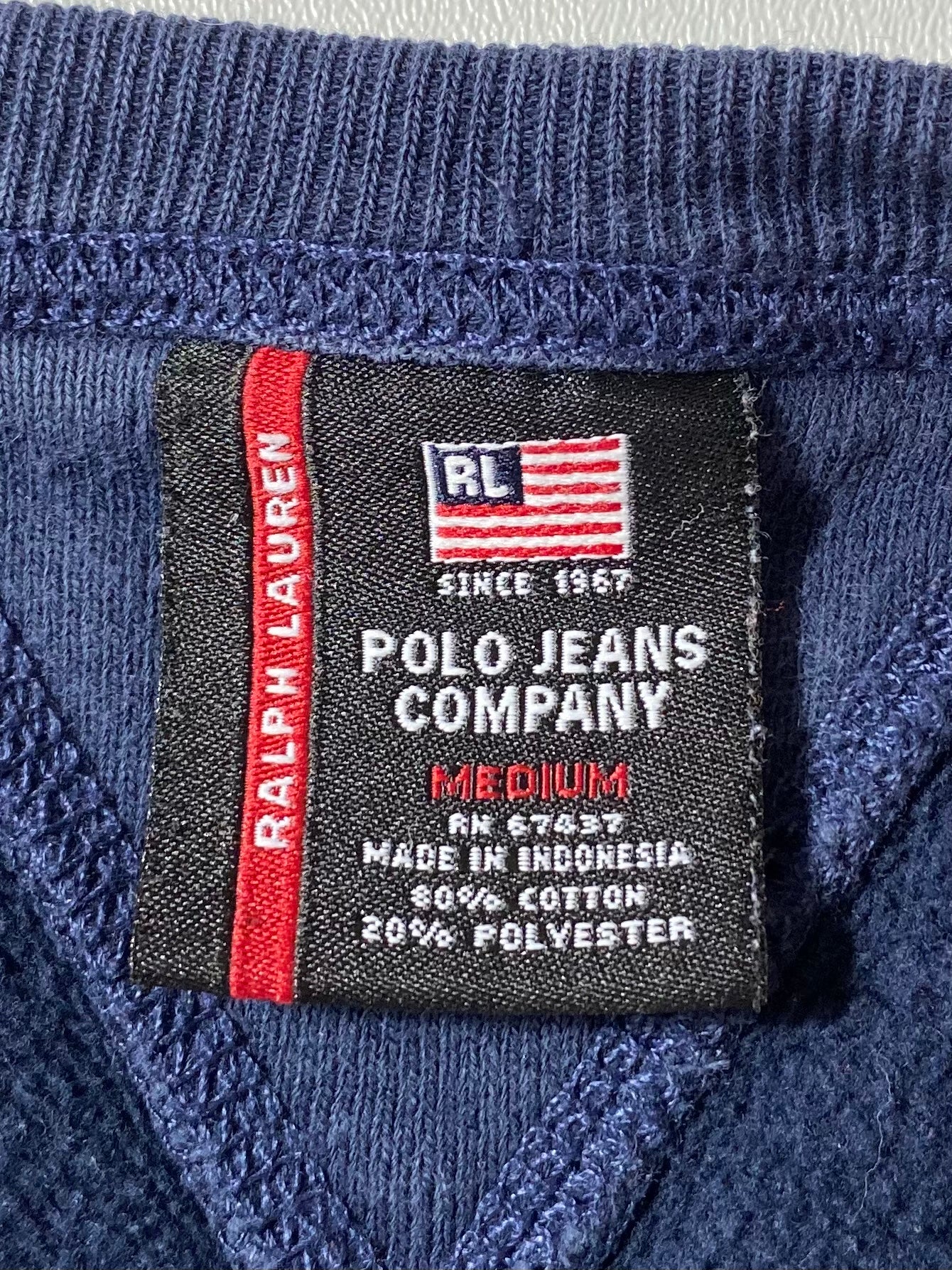 RALPH LAUREN POLO JEANS Size M Vintage Sweat-shirt / 9159