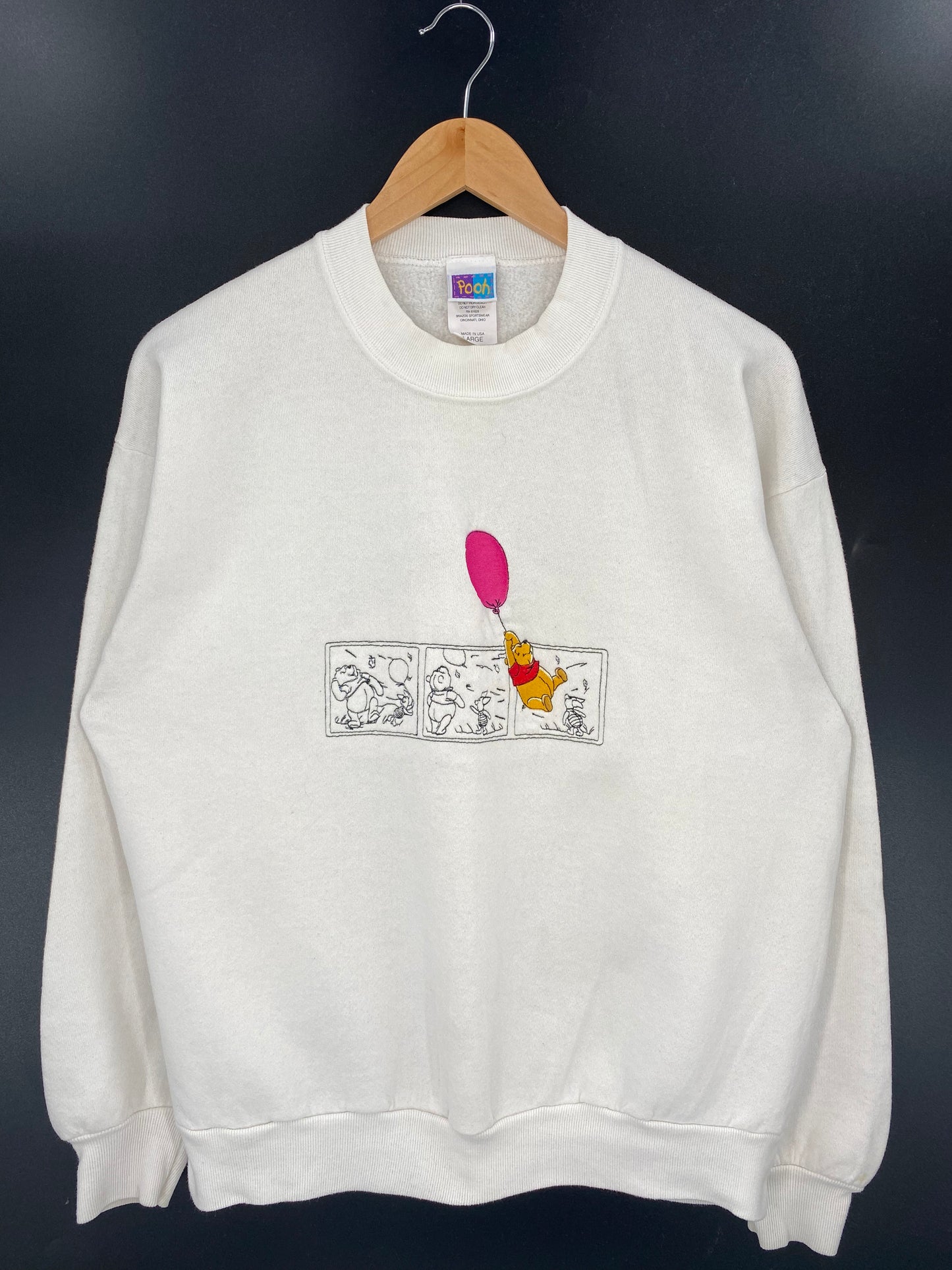 00’ DISNEY WINNIE THE POOH Made in USA Size L Vintage Sweat-Shirt / K2949