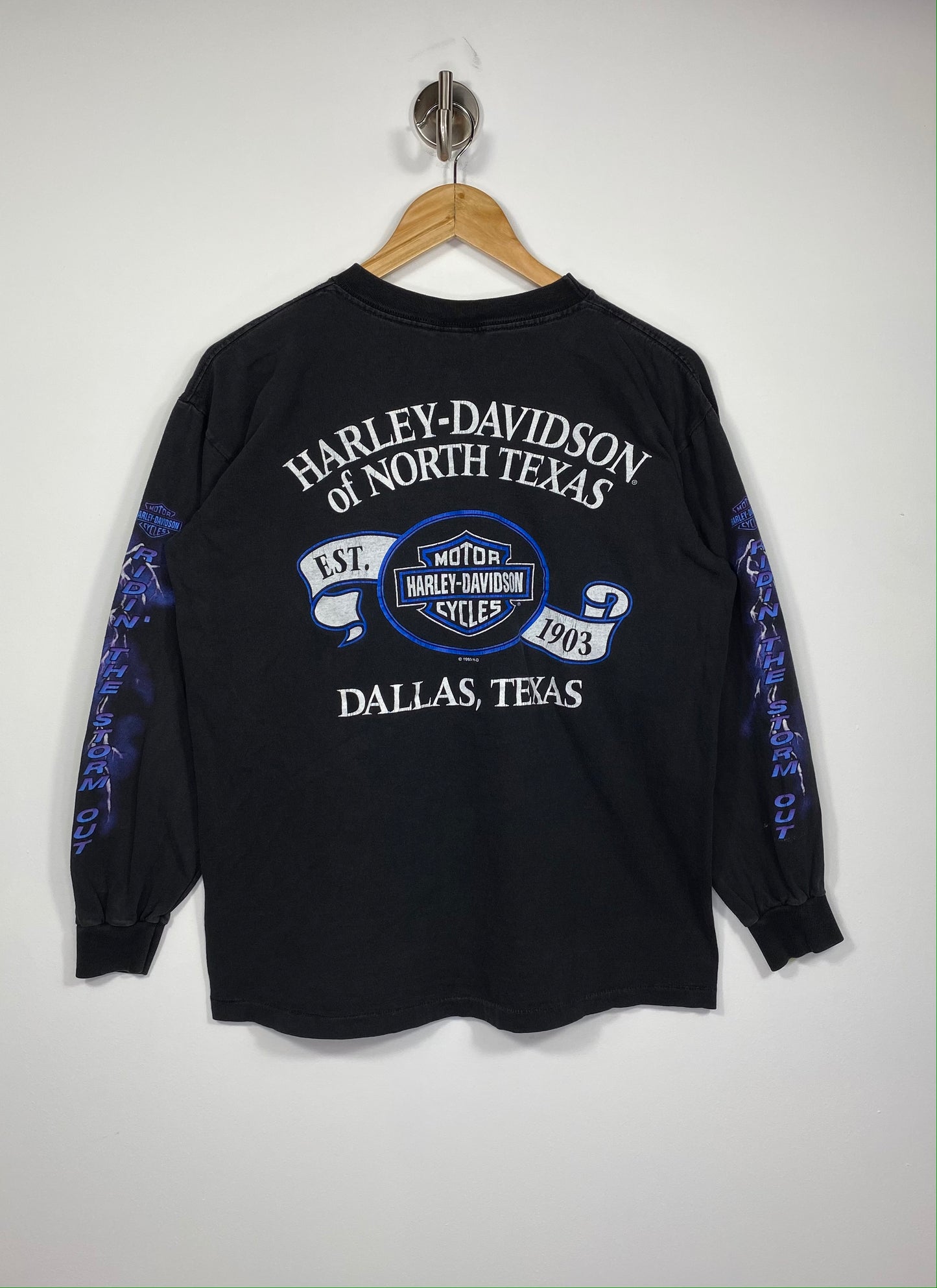 1995 Harley-Davidson Texas Dallas Made in USA Vintage Long Sleeve T-shirt / 4758