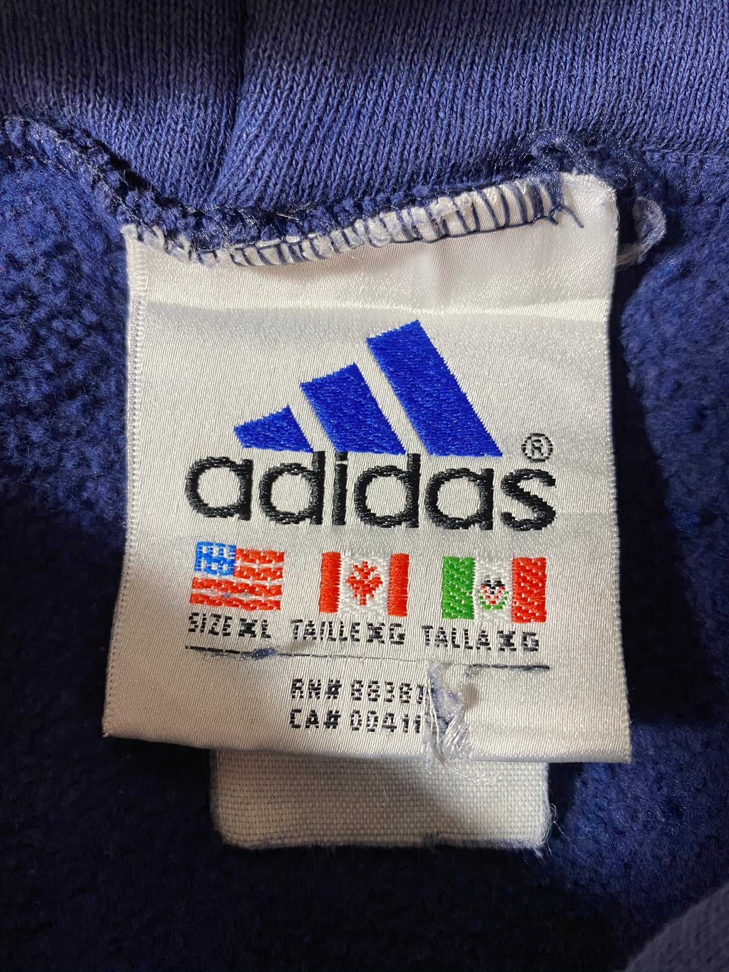 90’s ADIDAS Size XL Vintage Hoodie Sweat-shirt / 7381