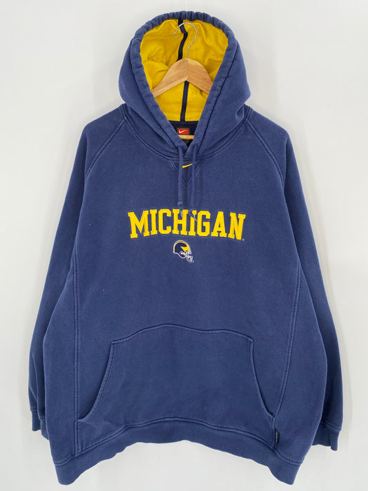 00’ NIKE MICHIGAN Size XXL Vintage Hoodie Sweat-shirt / 7783