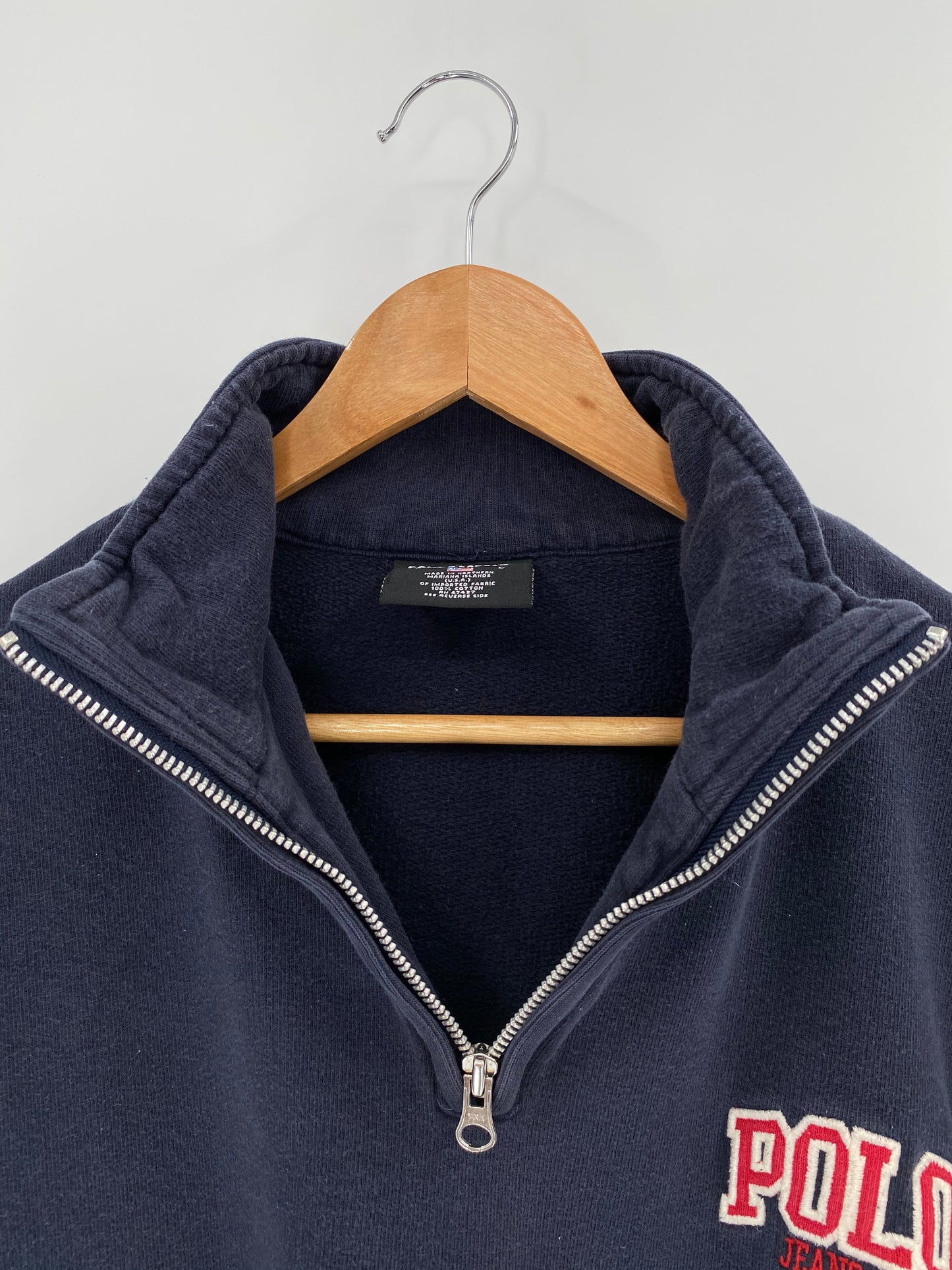 Vintage RALPH LAUREN POLO JEANS Size L Half-zip Sweat-shirt / K8996