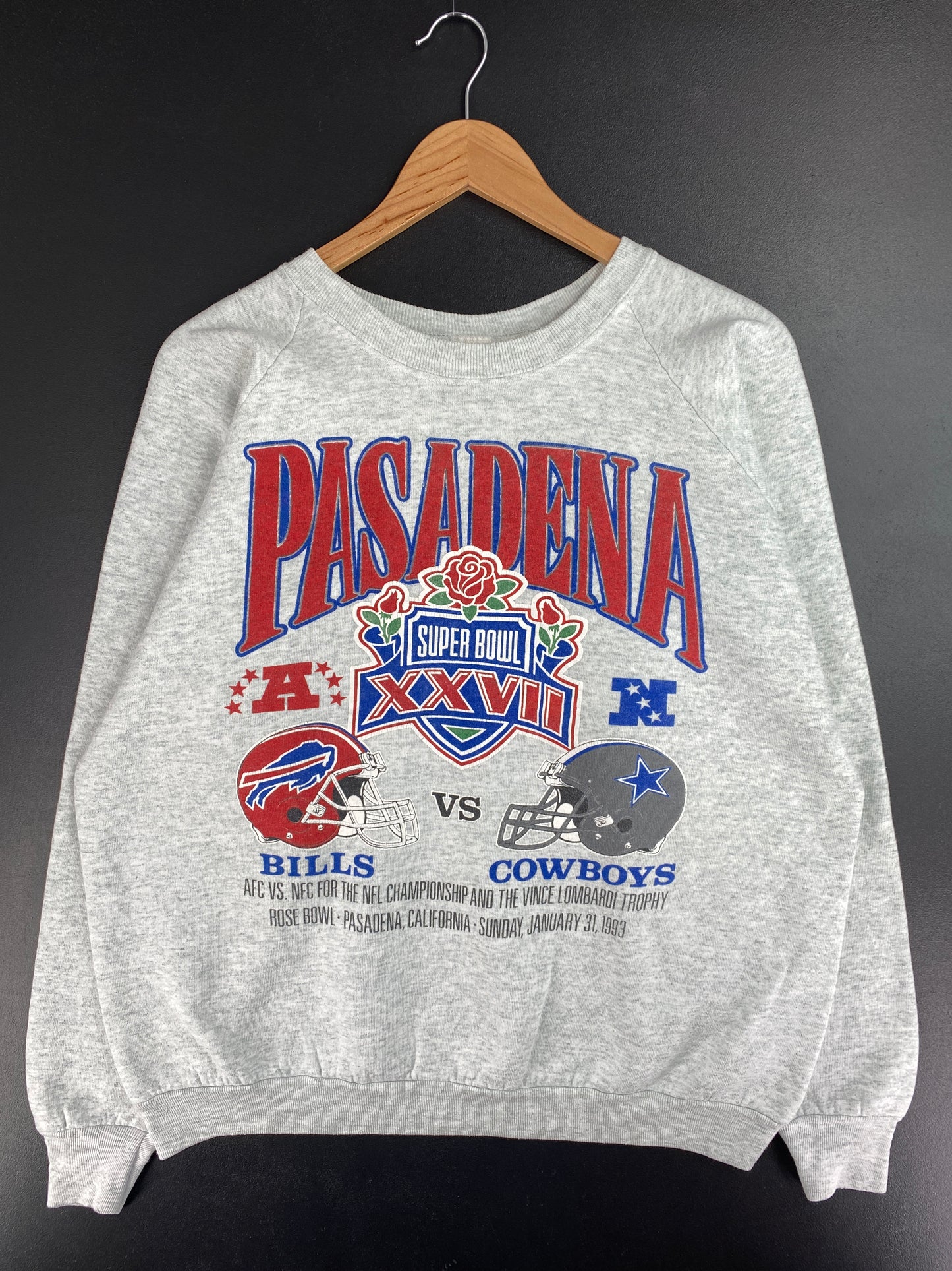 1993 BILLS x COWBOYS Made in USA Size XL Vintage NFL Sweat-shirt / E561