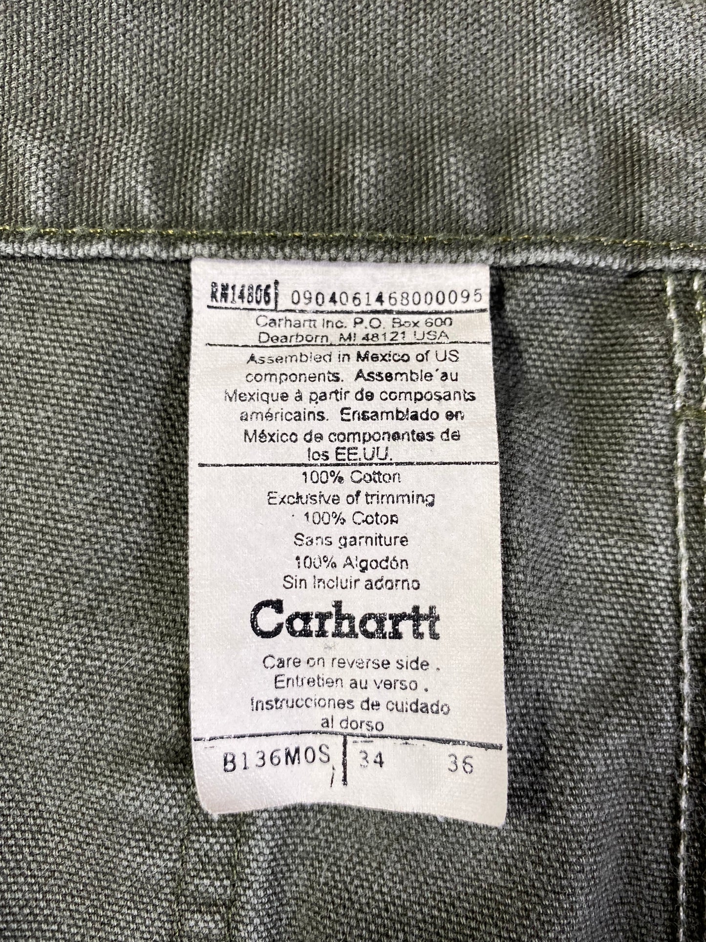 Vintage CARHARTT Size W32 x L36 Vintage Double Knee Duck Pants / A2817