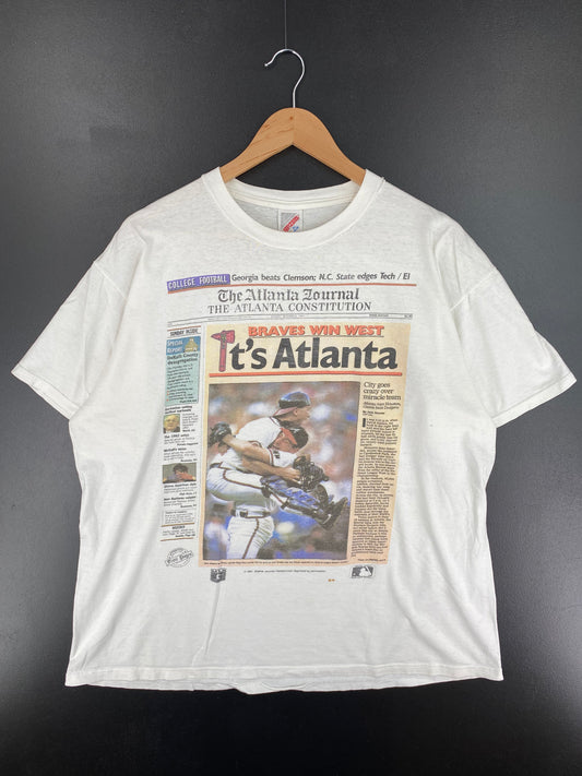 1991 ATLANTA BRAVES Made in USA Size XL Vintage MLB T- Shirt / A2818