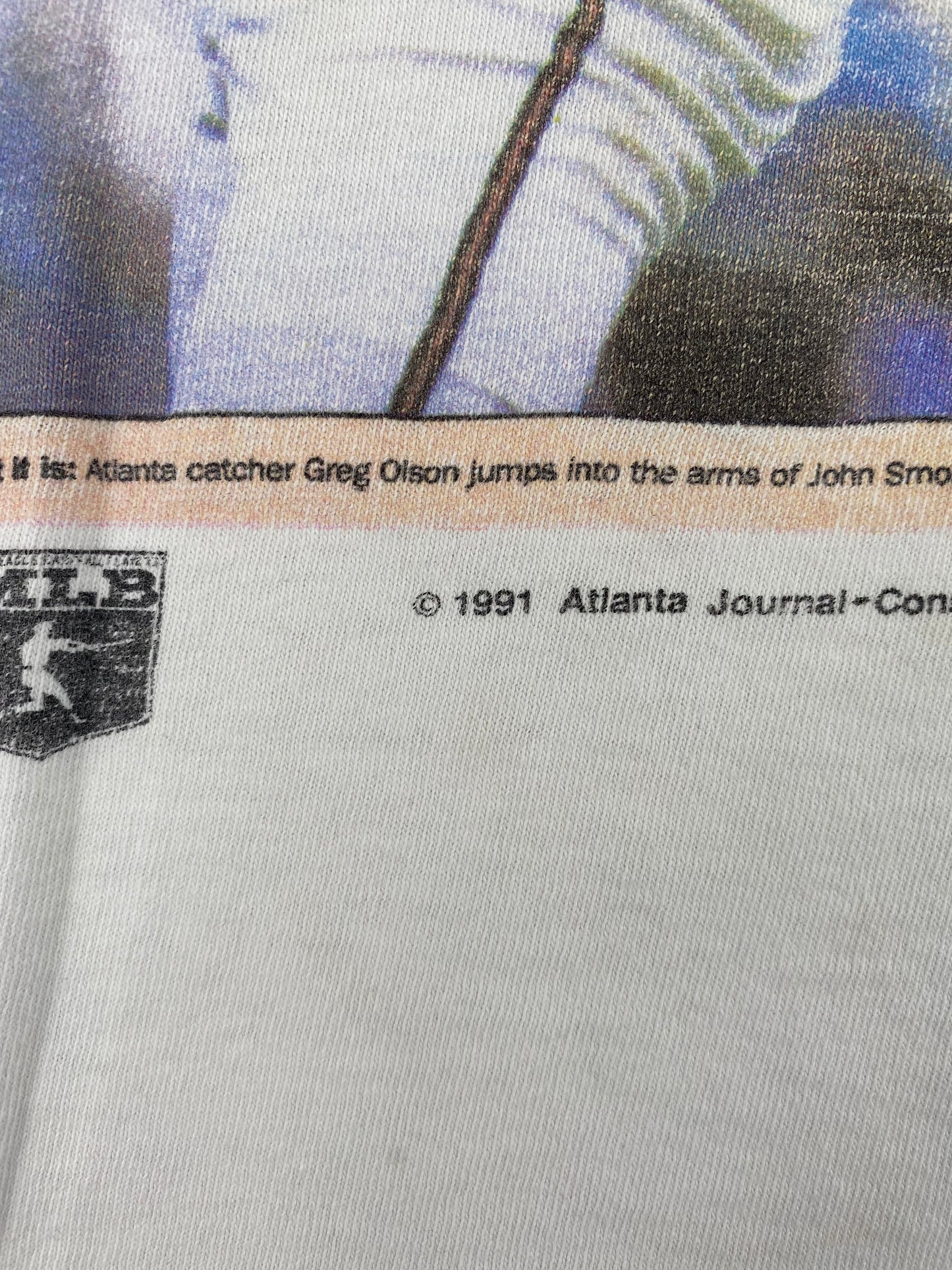 1991 ATLANTA BRAVES Made in USA Size XL Vintage MLB T- Shirt / A2818