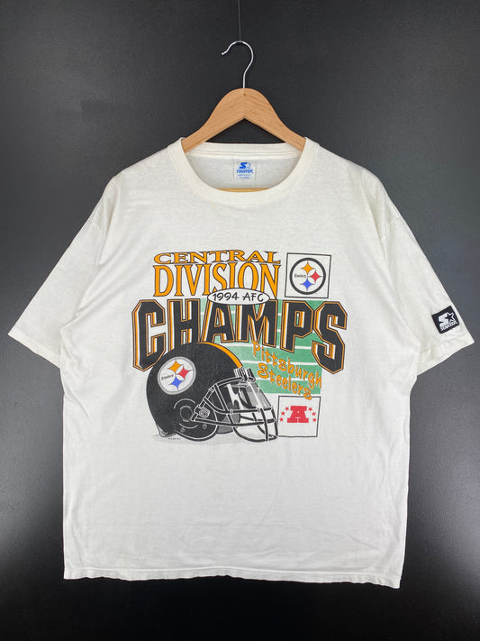 1994 STARTER x PITTSBURGH STEELERS Made in USA Size XL Vintage NFL T-Shirts / A2827