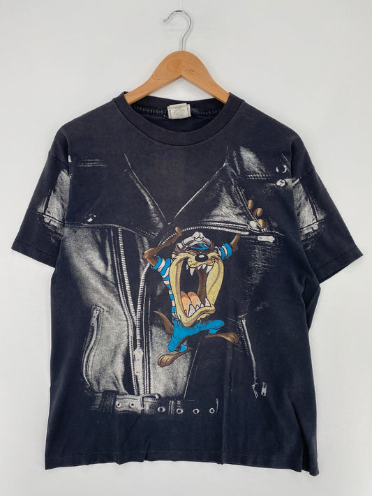 .1996LOONEY TUNES TAZ Made in USA Size No Tag (Approx. M) Vintage T-shirt/ E588T