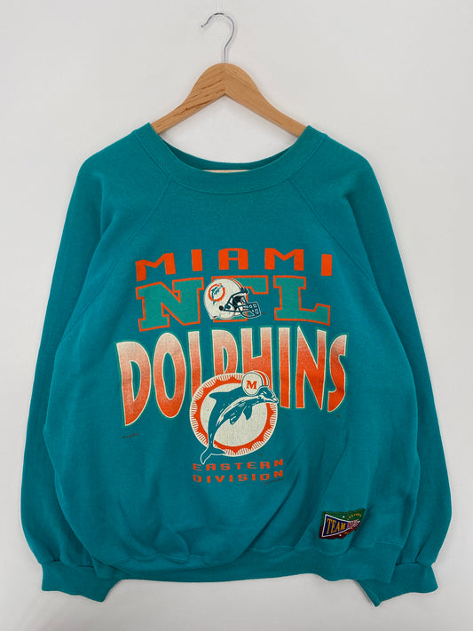 1992 MIAMI DOLPHINS Size No Tag (Approx.XL) Vintage NFL Sweat-shirt / A6736