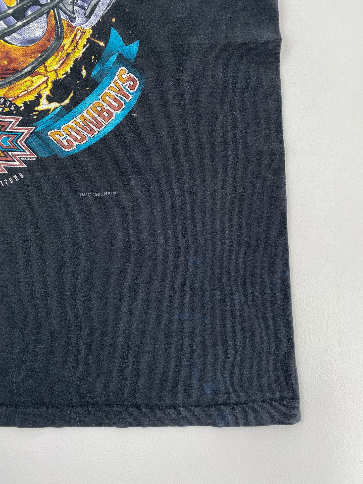 1995 SALEM x SUPER BOWL PITTSBURGH STEELERS x DALLAS COWBOYS Made in USA Size L Vintage NFL T-shirt / E2240T