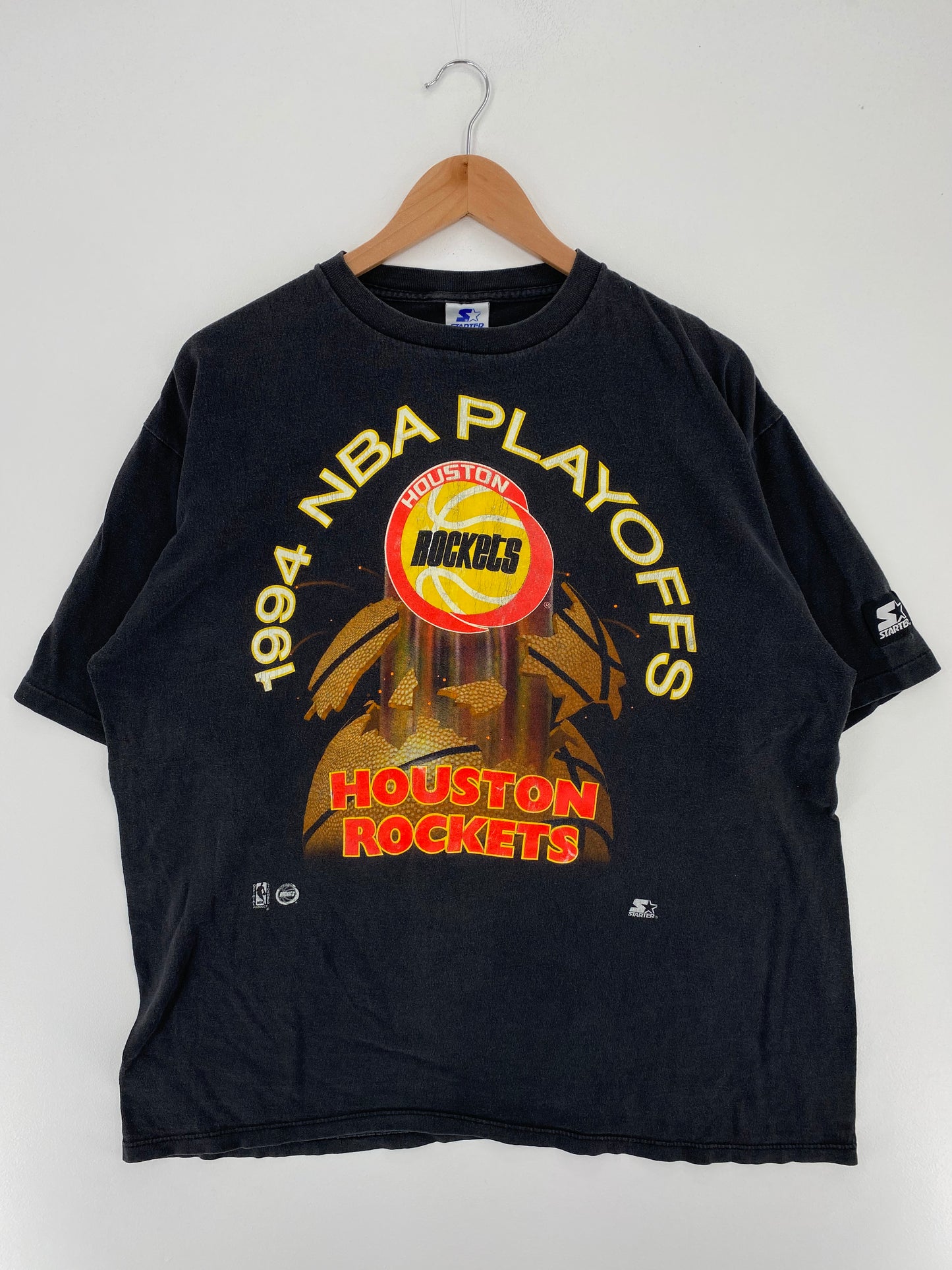1994 STARTER x HUSTON ROCKETS Made in USA Size XL Vintage NBA T-Shirts / A2912
