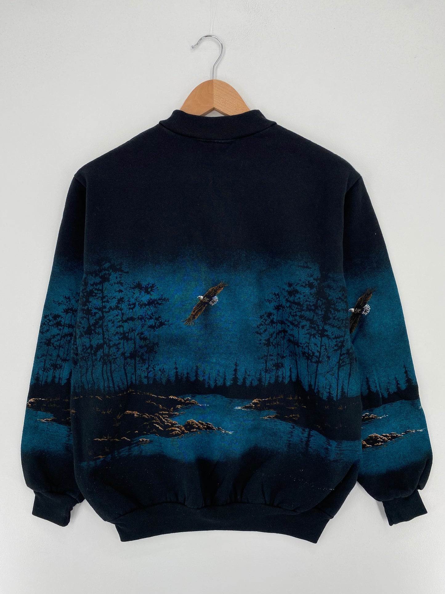 1992 ALASKA EAGLES Made in USA Size M Vintage Button Down Sweat-shirt / A3017