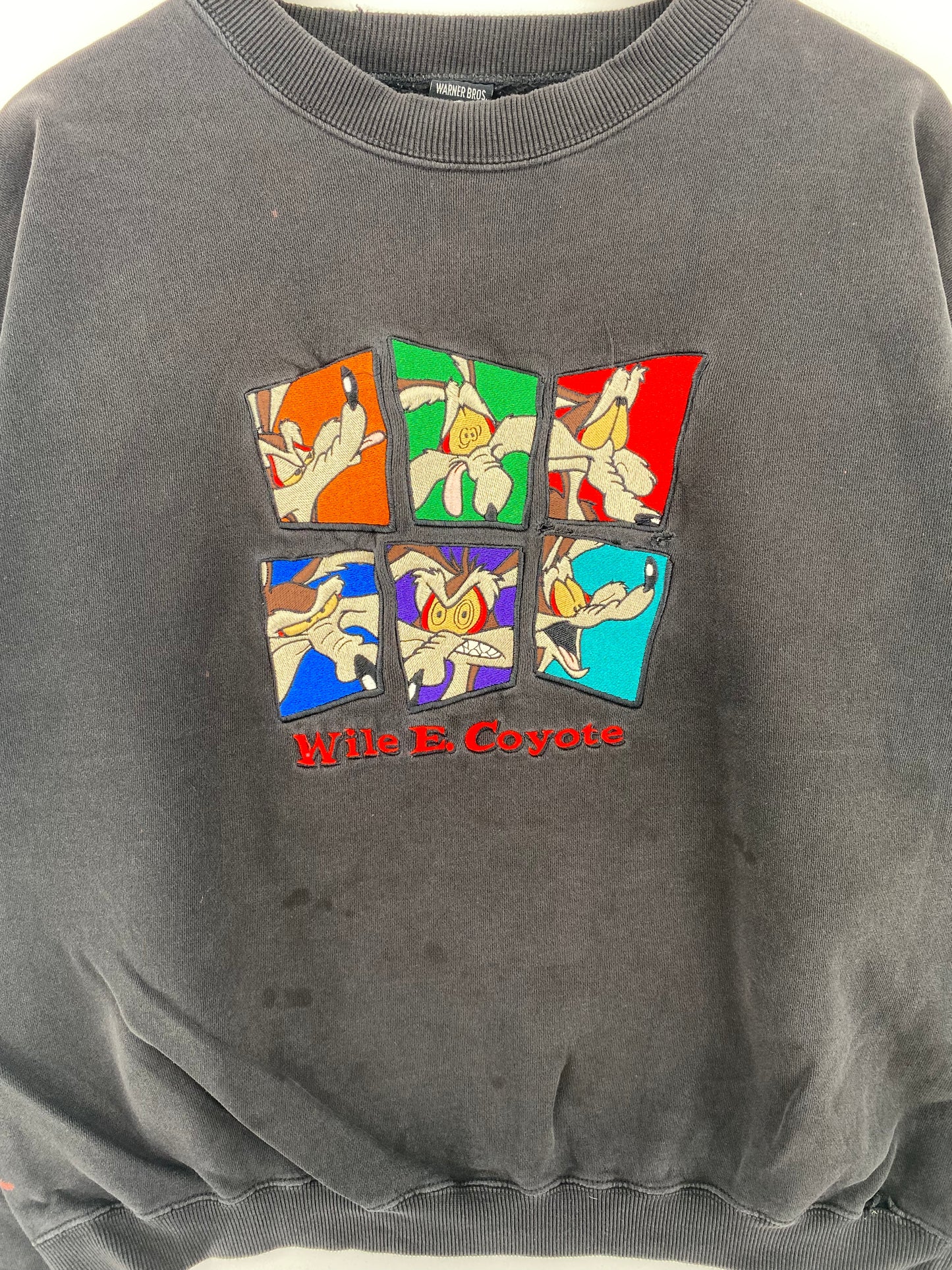1995 LOONEY TUNES WILE E. COYOTE Size XL Vintage Sweat-shirt / A3100