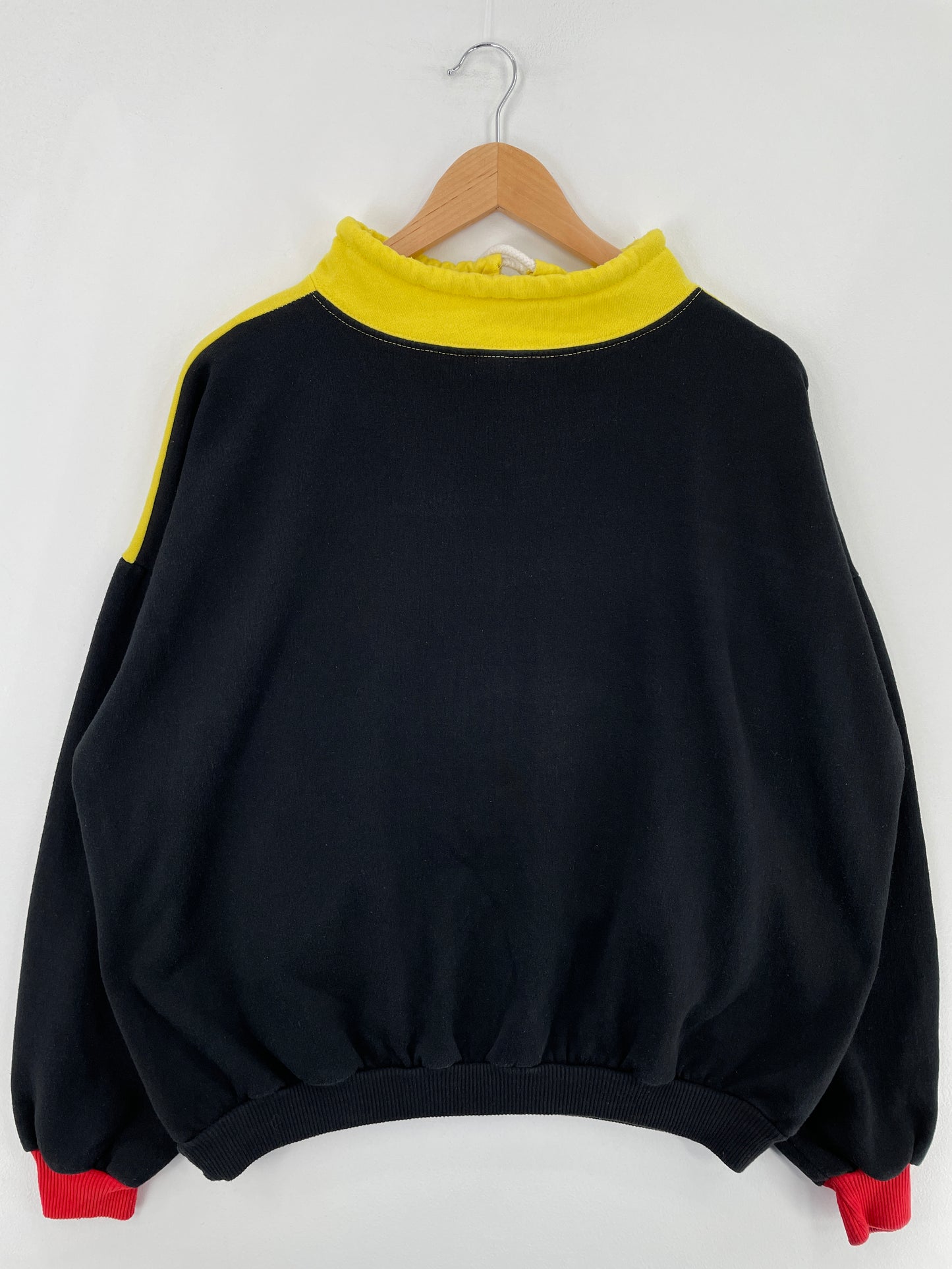 90's DISNEY MICKEY Made in USA Size (Approx.XL) Vintage Half-Zip Sweat-shirt / E2470S
