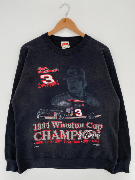 1994 NASCAR DALE EARNHARDT Made in USA Size L Vintage Racing Sweat-shirt / A3185