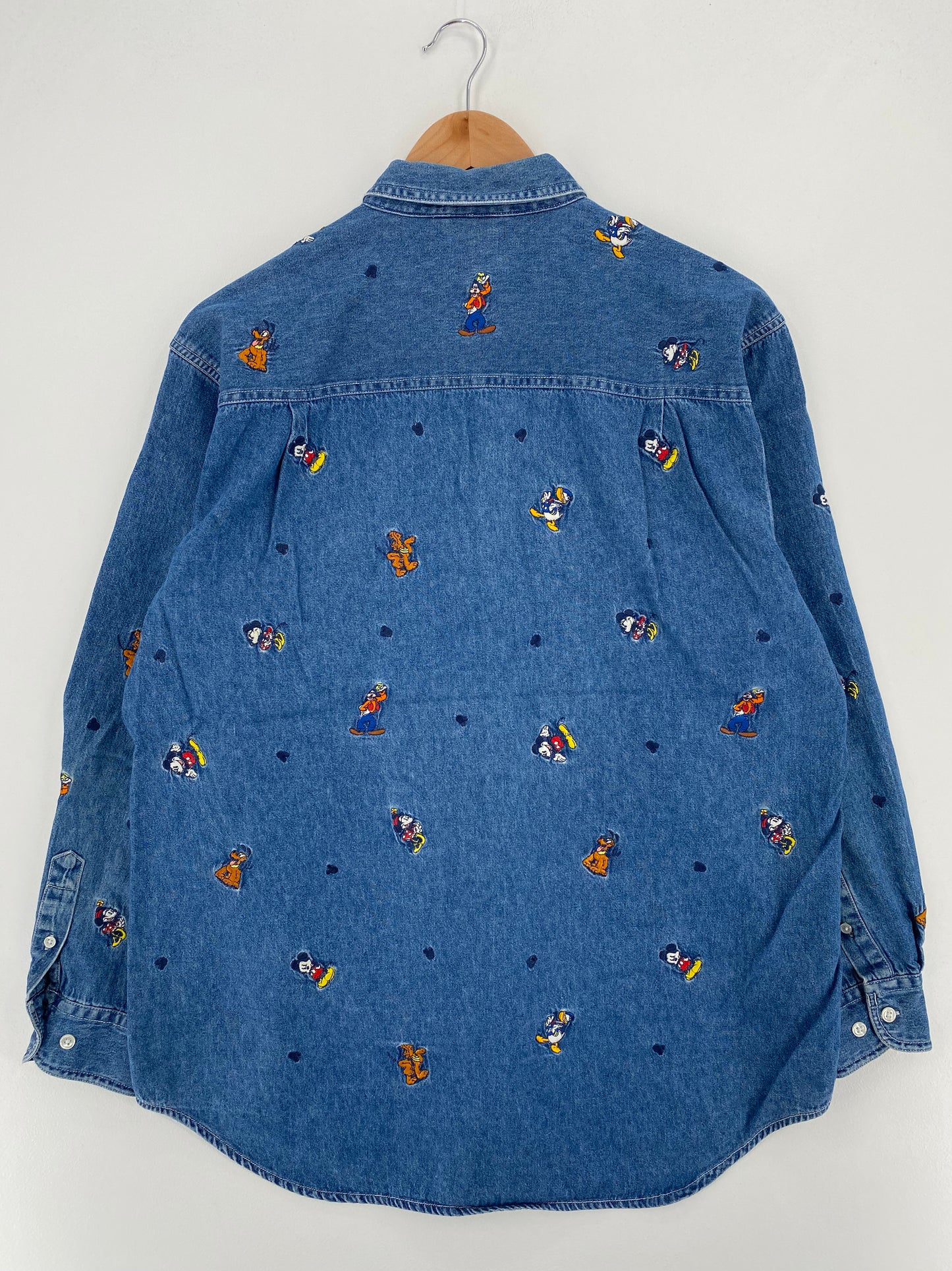 00' DISNEY MICKEY AND FRIENDS Size L Vintage Button-Down Shirt / A3350