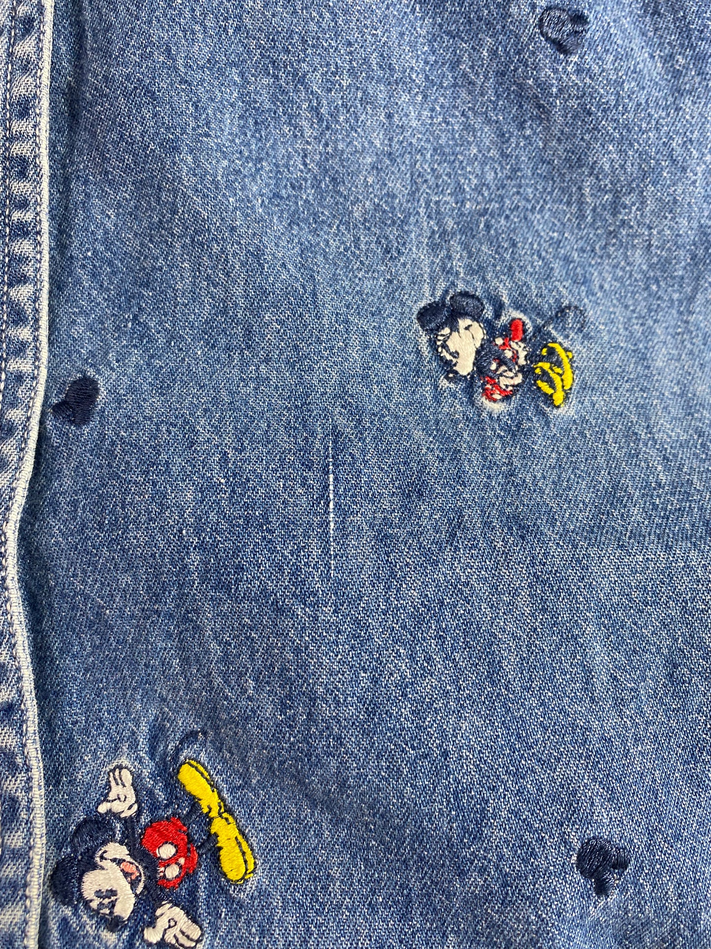 00' DISNEY MICKEY AND FRIENDS Size L Vintage Button-Down Shirt / A3350