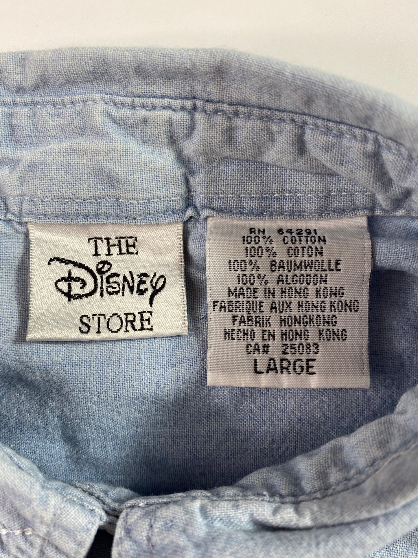 00' DISNEY WINNIE THE POOH Size L Vintage Button-Down Shirt / A2283
