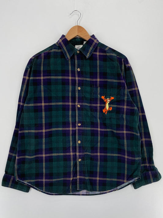 00' DISNEY TIGGER  Size No Tag (Approx.M) Vintage Corduroy Button-Down Shirt / E3941B