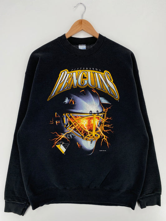 1994 SALEM x PITTSBURGH PENGUINS Made in USA Size XL Vintage NHL Sweat-Shirt / A3359