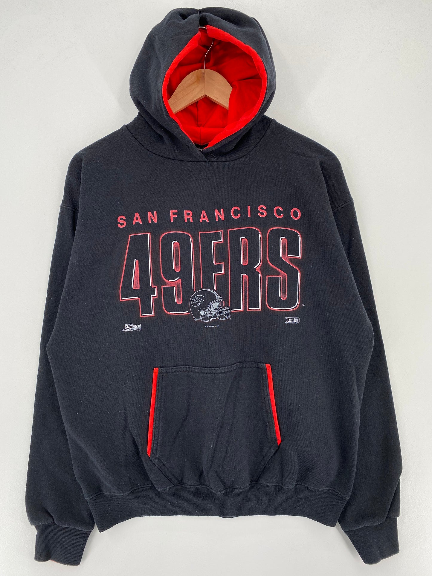 1991 SALEM x SAN FRANCISCO 49ERS Made in USA Size L Vintage NFL Hoodie Sweat-Shirt / A3362
