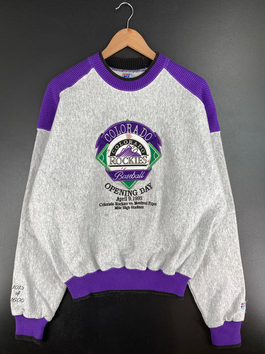 1993 COLORADO ROCKIES Made in USA Size L Vintage MLB Sweat-Shirt / A3365