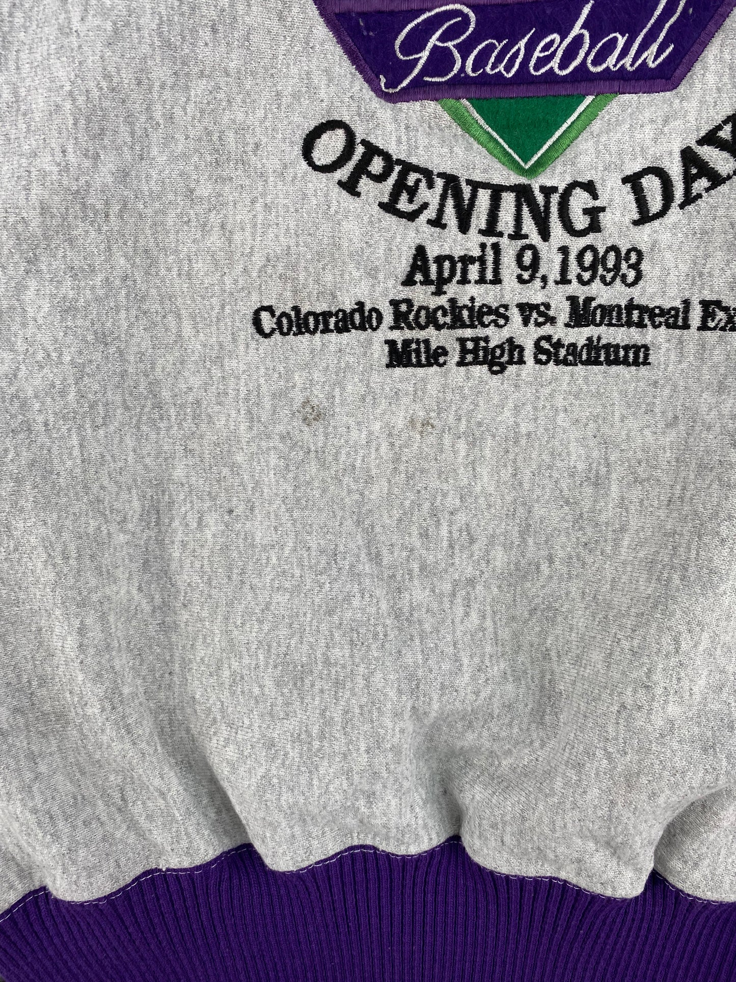 1993 COLORADO ROCKIES Made in USA Size L Vintage MLB Sweat-Shirt / A3365