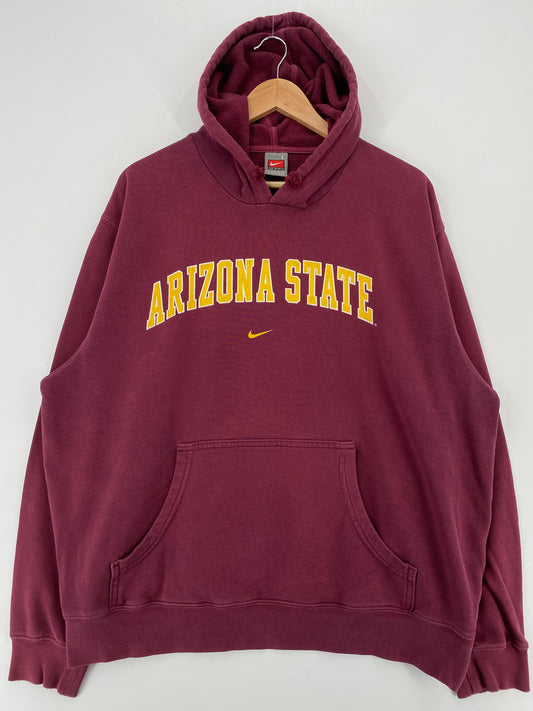 00' NIKE ARIZONA STATE Size L Vintage College Hoodie Sweat Shirts / A3723