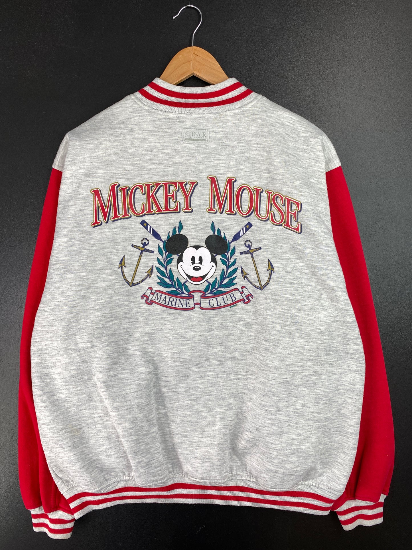 .90's DISNEY MICKEY Size XL Vintage Button Down Sweat-shirt / A9331