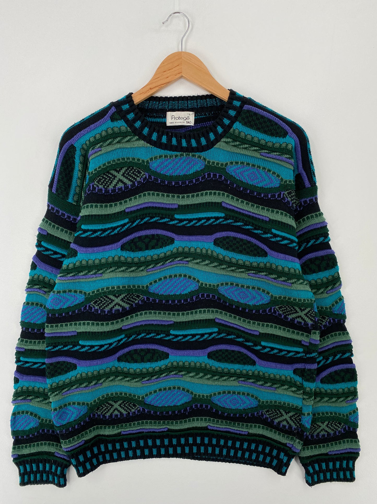 Vintage 3D COOGI- Style Made in USA Size L Knit Sweater / A9500