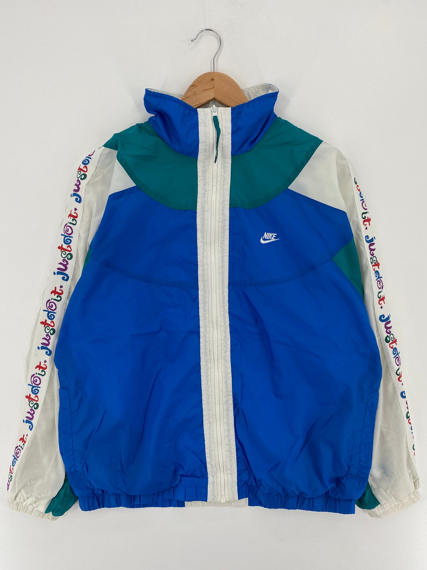 90's NIKE Silver Tag Size Ladies.L Vintage Nylon Jacket / A3467