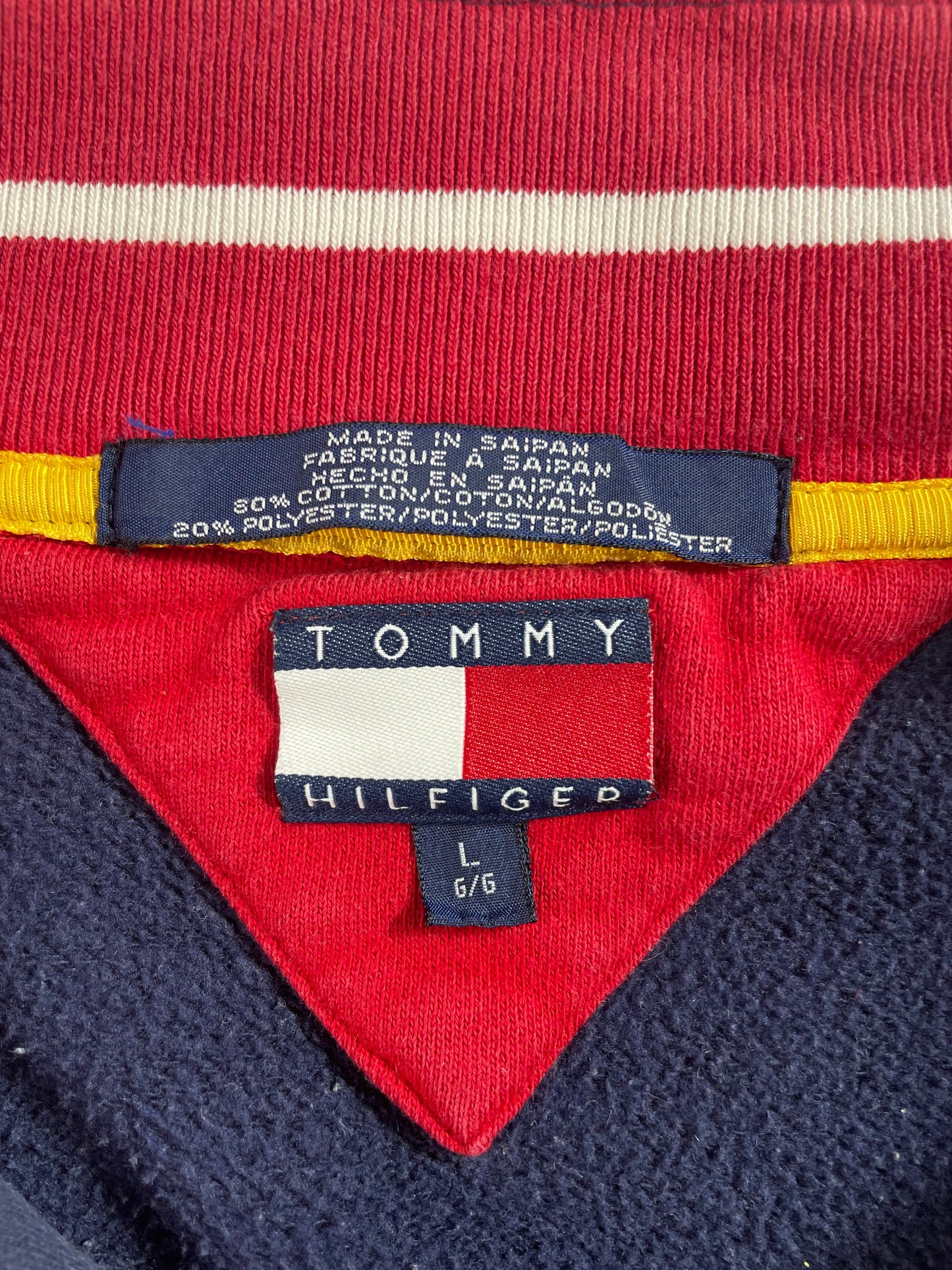 90's TOMMY HILFIGER Size L Vintage Half Zip Sweat-shirt / E3758S