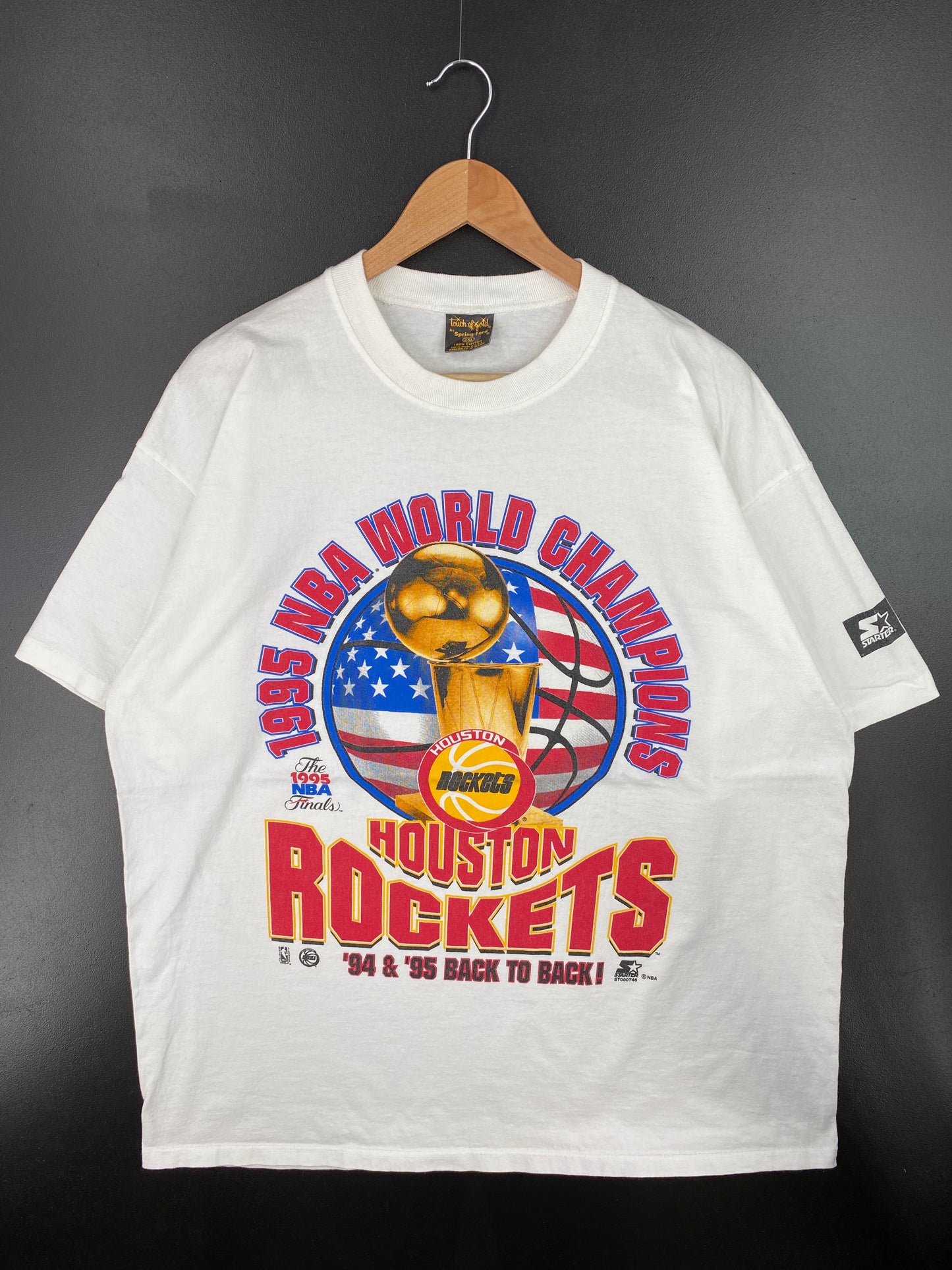 1995 HOUSTON ROCKETS Size XXL Vintage NBA T-shirt / A1137
