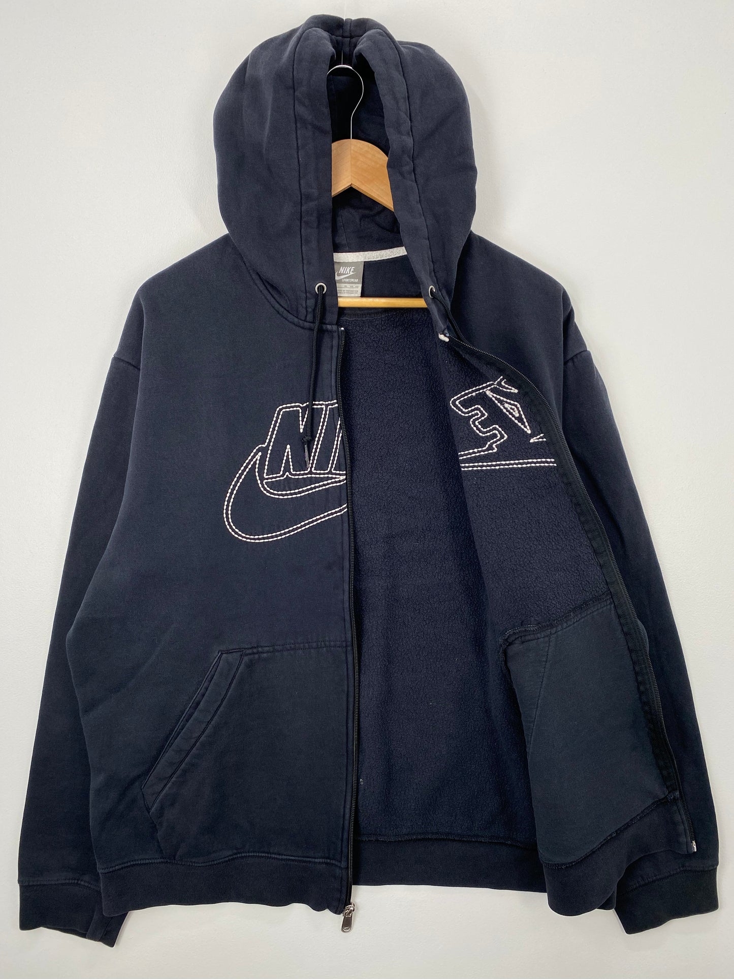 00' NIKE Size XL Vintage Zip Up Hoodie Sweat-shirt / E3258S