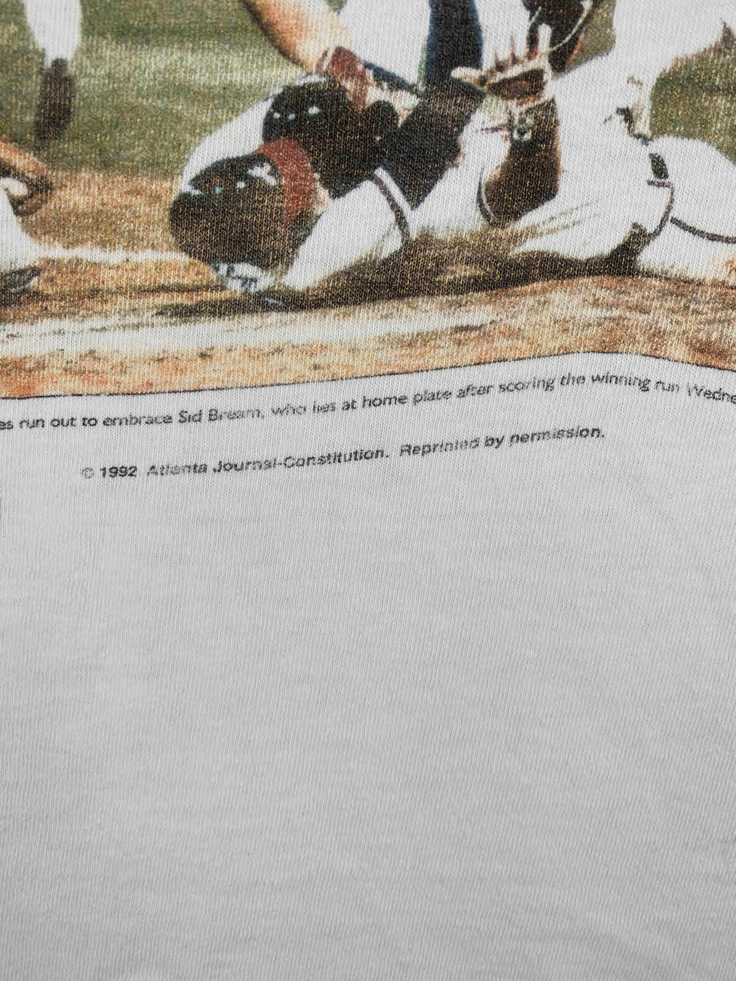 1992 ATLANTA BRAVES Made in USA Size XL Vintage MLB T-shirt / A1297