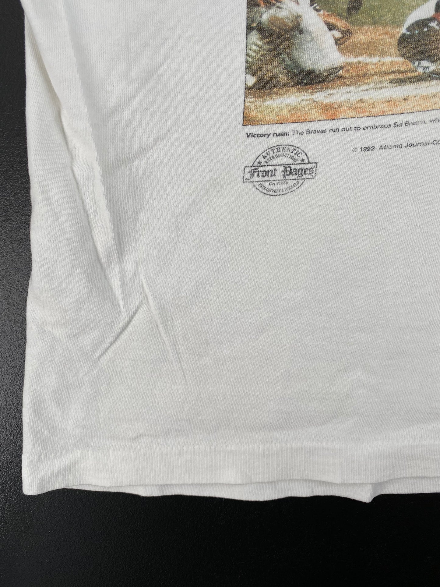 1992 ATLANTA BRAVES Made in USA Size XL Vintage MLB T-shirt / A1297