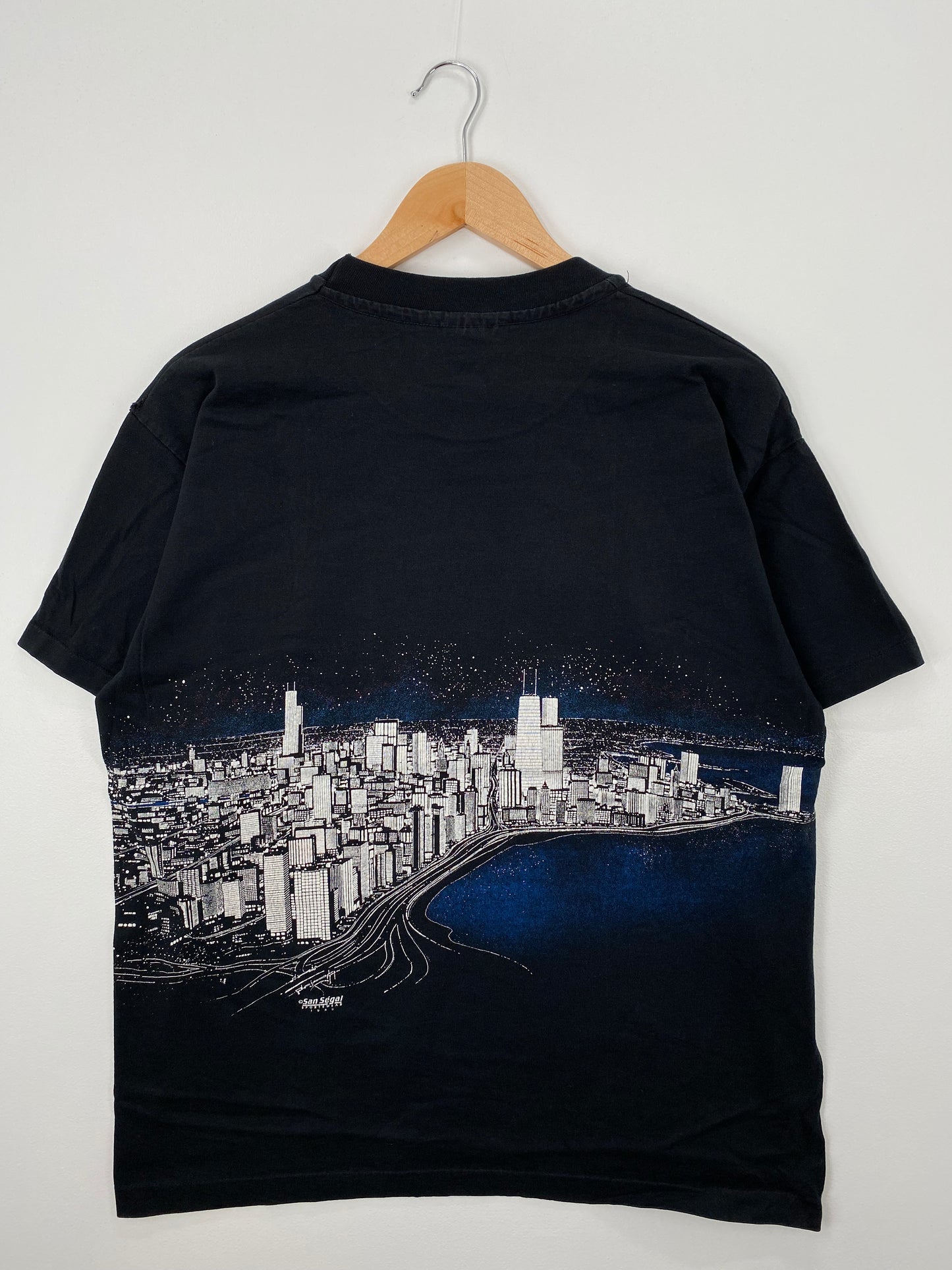 1989 CHICAGO CITY VIEW Made in USA Size L Vintage T-Shirt / A1371